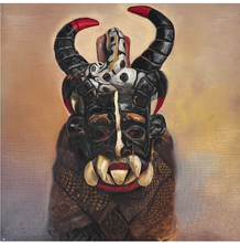 Load image into Gallery viewer, Artistic depiction of a creature with large horns and a textured background
